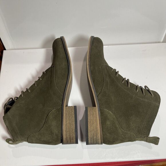 Andre Women Suede Lace Up Ankle Boots Size EUR 38 US 7.5 Green Suede Excellent - Picture 9 of 11